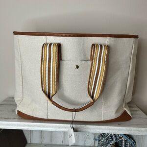 SOLD      NWTCanvas and leather tote